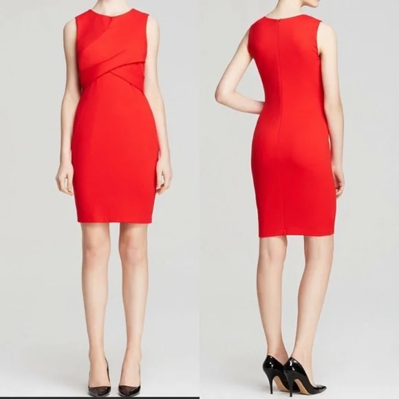 bailey 44 red dress Anthropologie Bailey 44 Red Cocktail A-Line Cap Sleeve Dress Size Medium